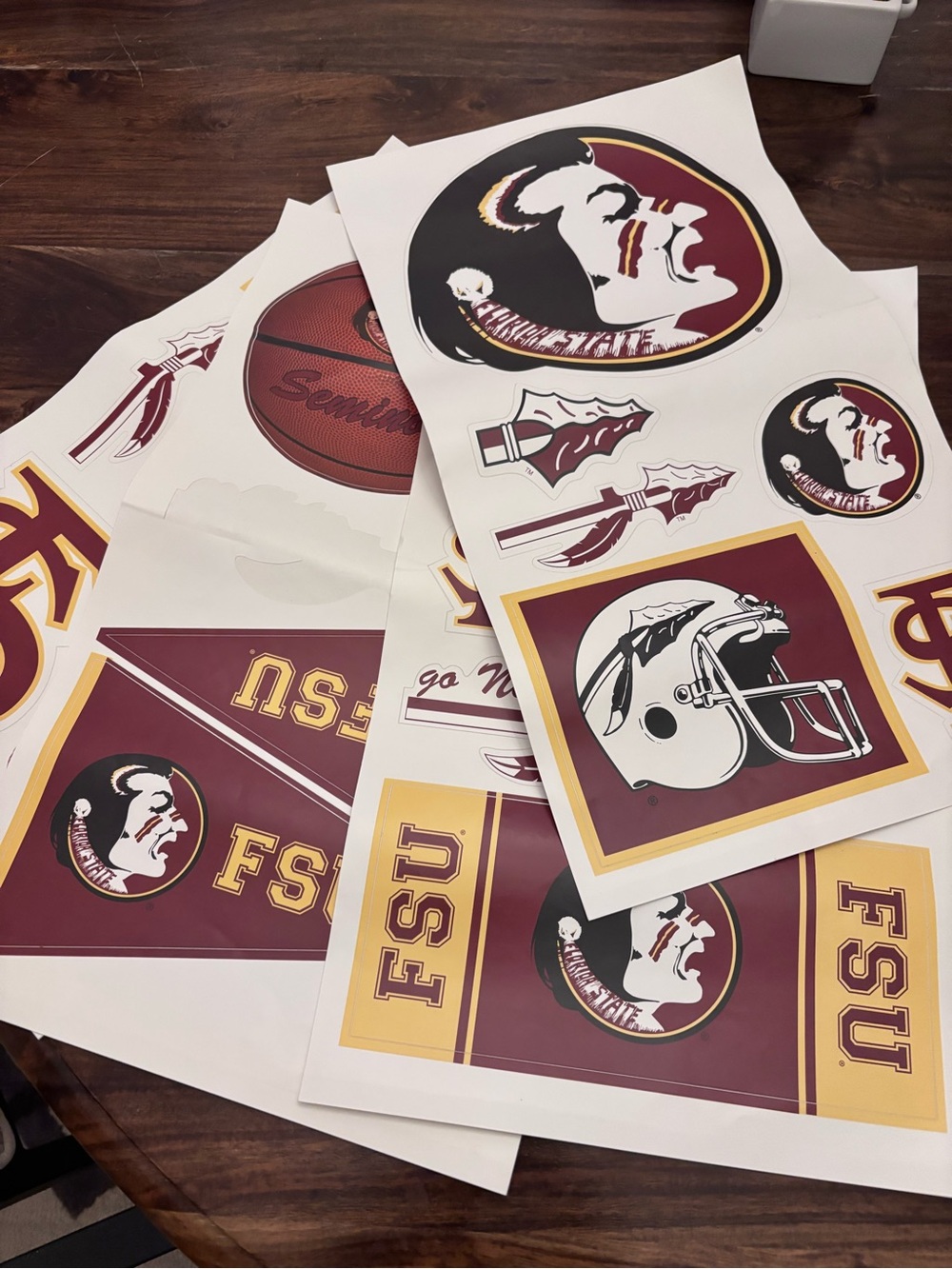Florida State University Garnet and Gold Sticker Sheet - Collegiate Home Design